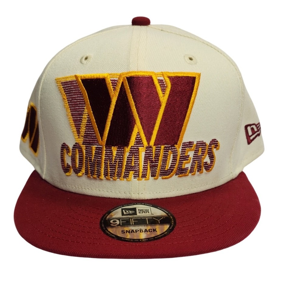 New Era Washington‎ Commanders 9FIFTY Snapback Hat Cream Burgundy NFL Cap Mens